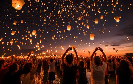 pessoas-segurando-lanternas-flutuantes-durante-o-festival-yee-peng-chiang-mai-tailândia